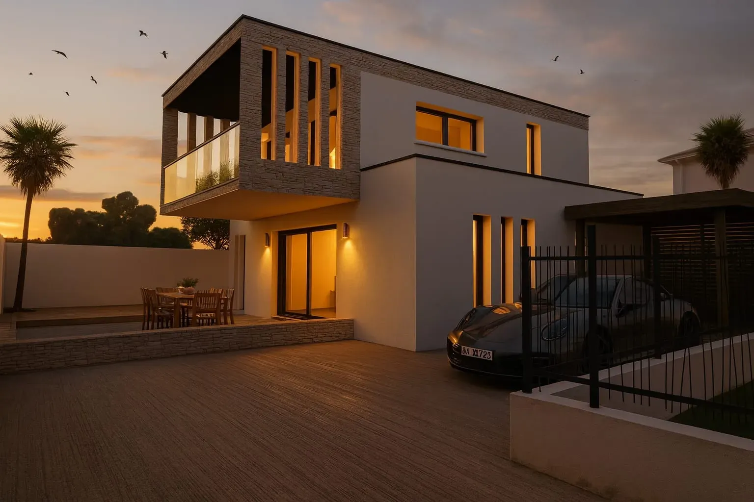Maison comtemporaine 114m2 avec garage 15m2 3cbre et une suite parentale Grande pièce de vie ouverte Apartir de 260000